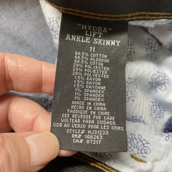 Hydraulic Jeans Womens 11 Blue Ankle Skinny Hydra Lift‎ Stretch Mid Rise Pants - Picture 4 of 11